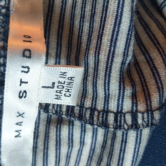 Max Studio Skirt w/ POCKETS Navy & White - Picture 3 of 4